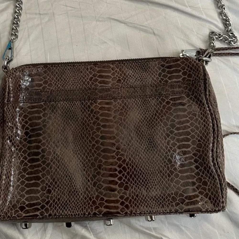 Rebecca Minkoff Brown Faux Snakeskin Crossbody Bag - Picture 4 of 13